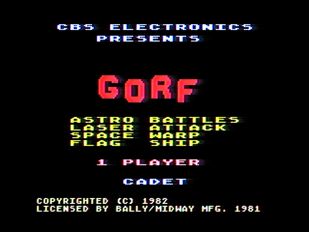 Title Screen of Gorf for Atari 5200